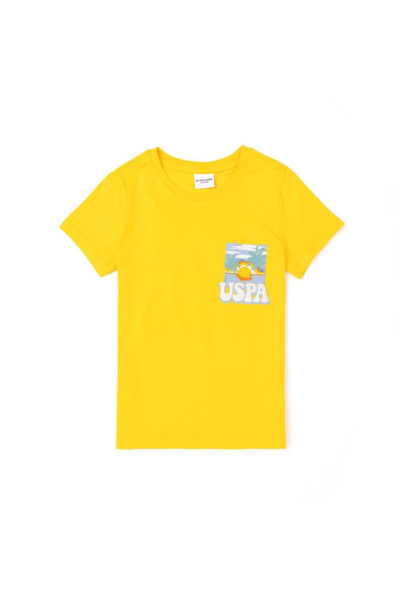 Erkek Çocuk Safran Bisiklet Yaka Tişört