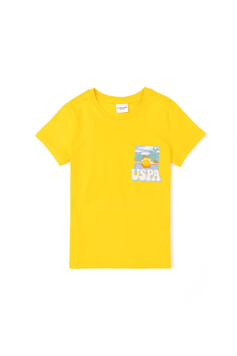 Erkek Çocuk Safran Bisiklet Yaka Tişört