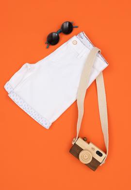 Erkek Çocuk Beyaz Dokuma Şort - 50282972005