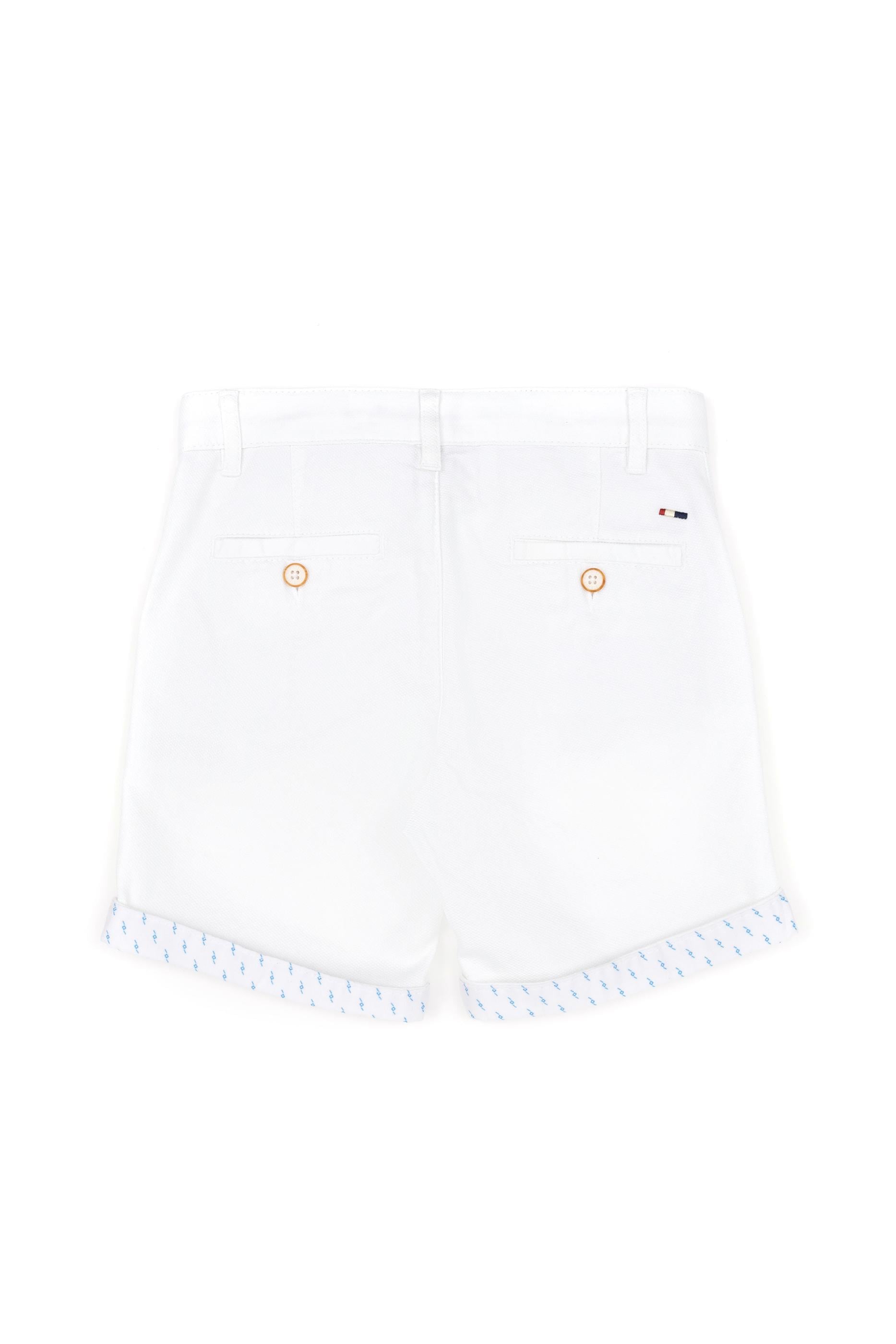 Erkek Çocuk Beyaz Dokuma Şort