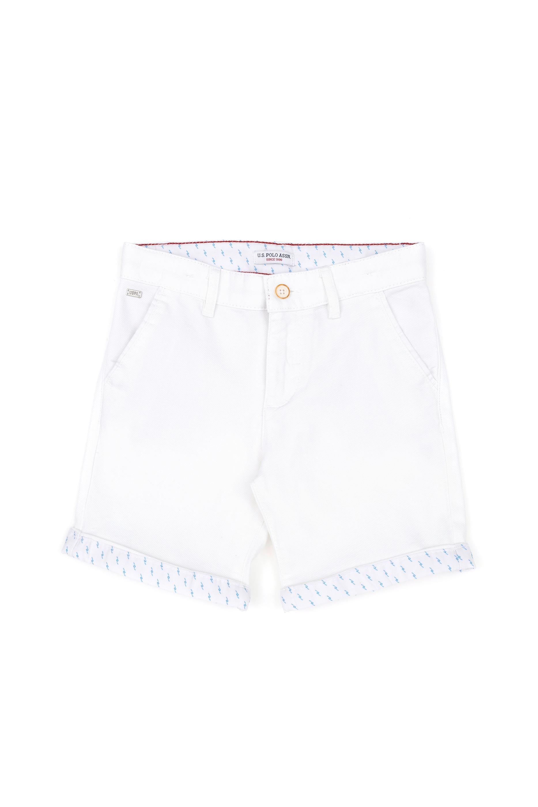 Erkek Çocuk Beyaz Dokuma Şort