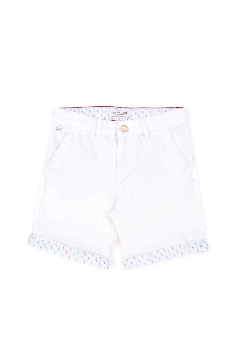 Erkek Çocuk Beyaz Dokuma Şort