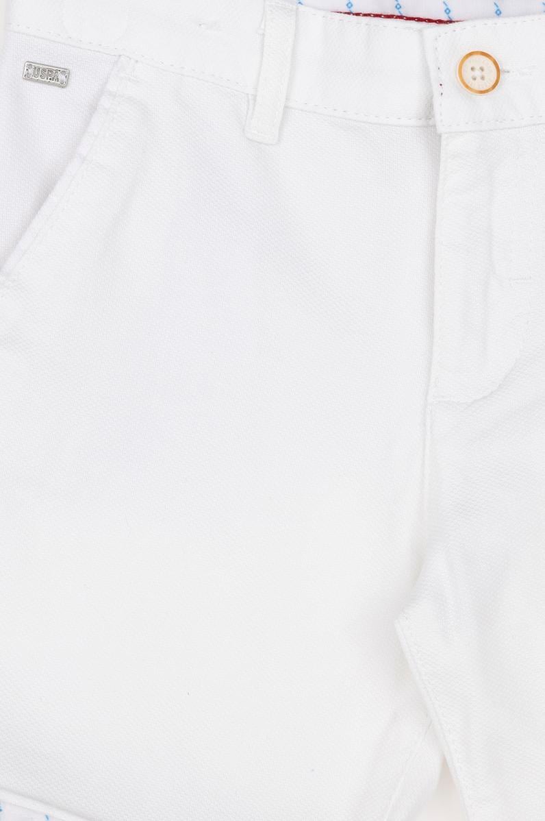 Erkek Çocuk Beyaz Dokuma Şort