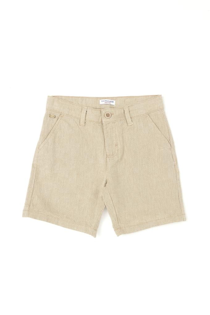 Erkek Çocuk Haki Dokuma Şort