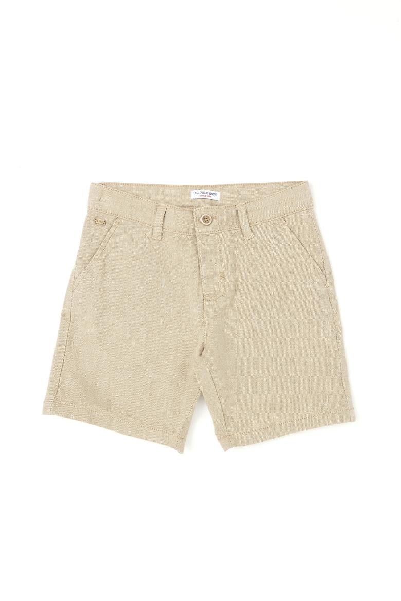 Erkek Çocuk Haki Dokuma Şort