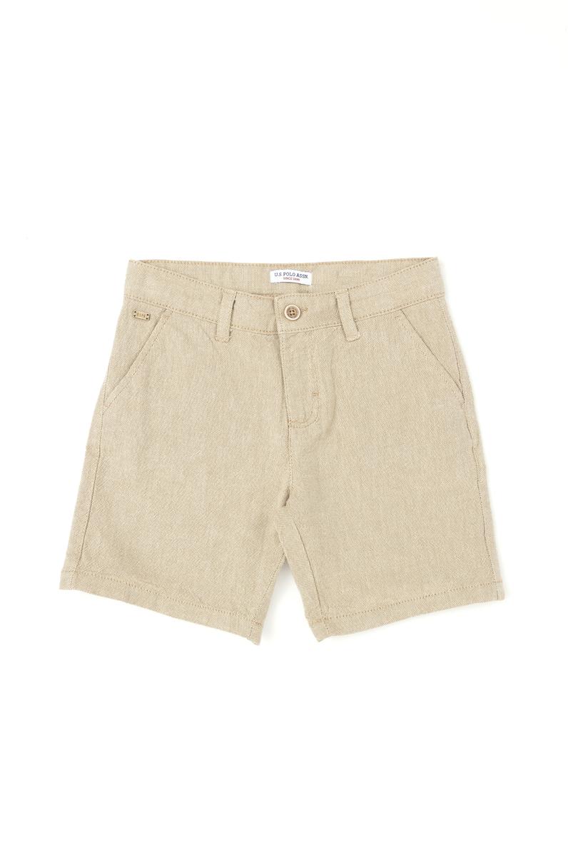 Erkek Çocuk Haki Dokuma Şort