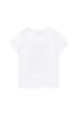 Kız Çocuk Beyaz Bisiklet Yaka Tişört - 50283265008