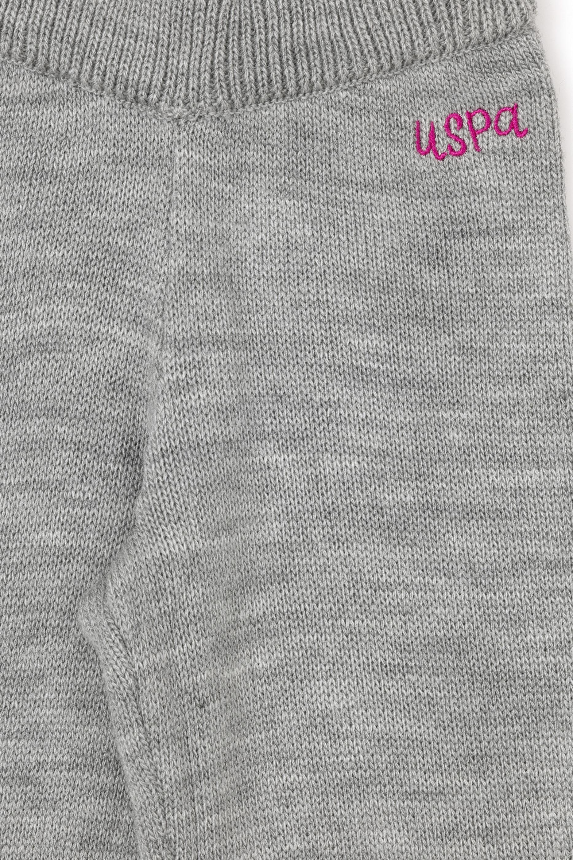 Kız Çocuk Gri Melanj Triko Pantolon