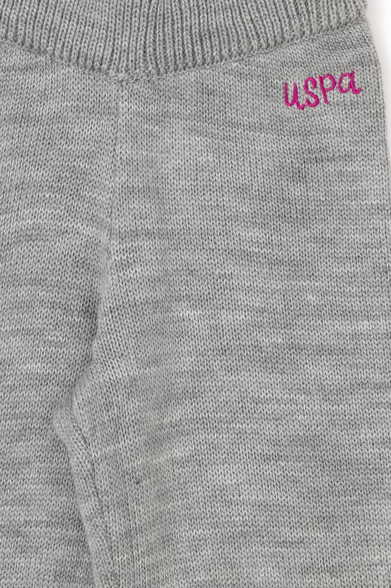 Kız Çocuk Gri Melanj Triko Pantolon