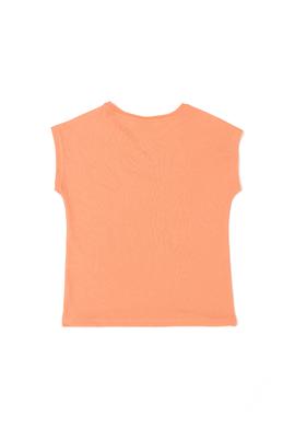 Kız Çocuk Somon Bisiklet Yaka Tişört - 50288450016