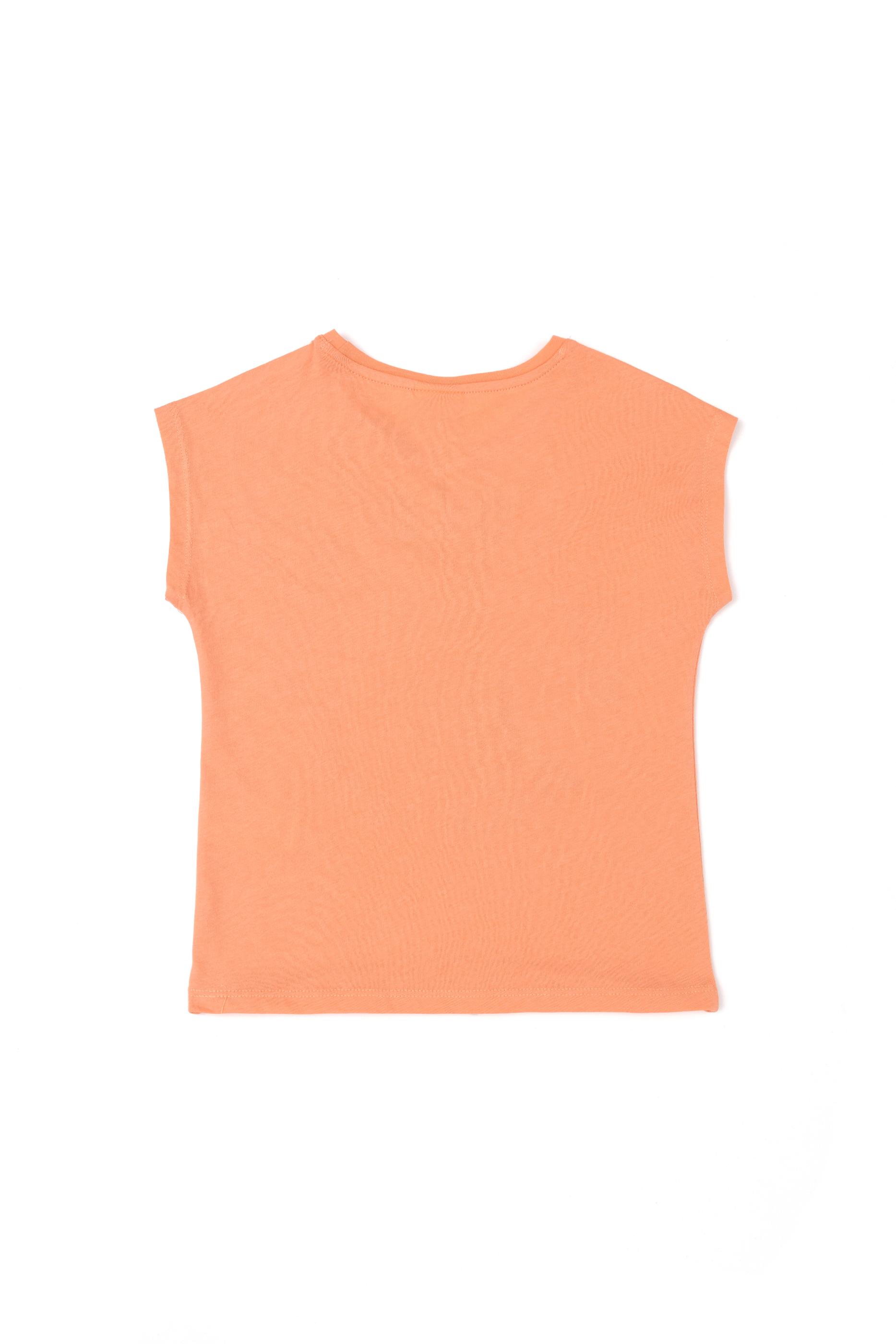 Kız Çocuk Somon Bisiklet Yaka Tişört