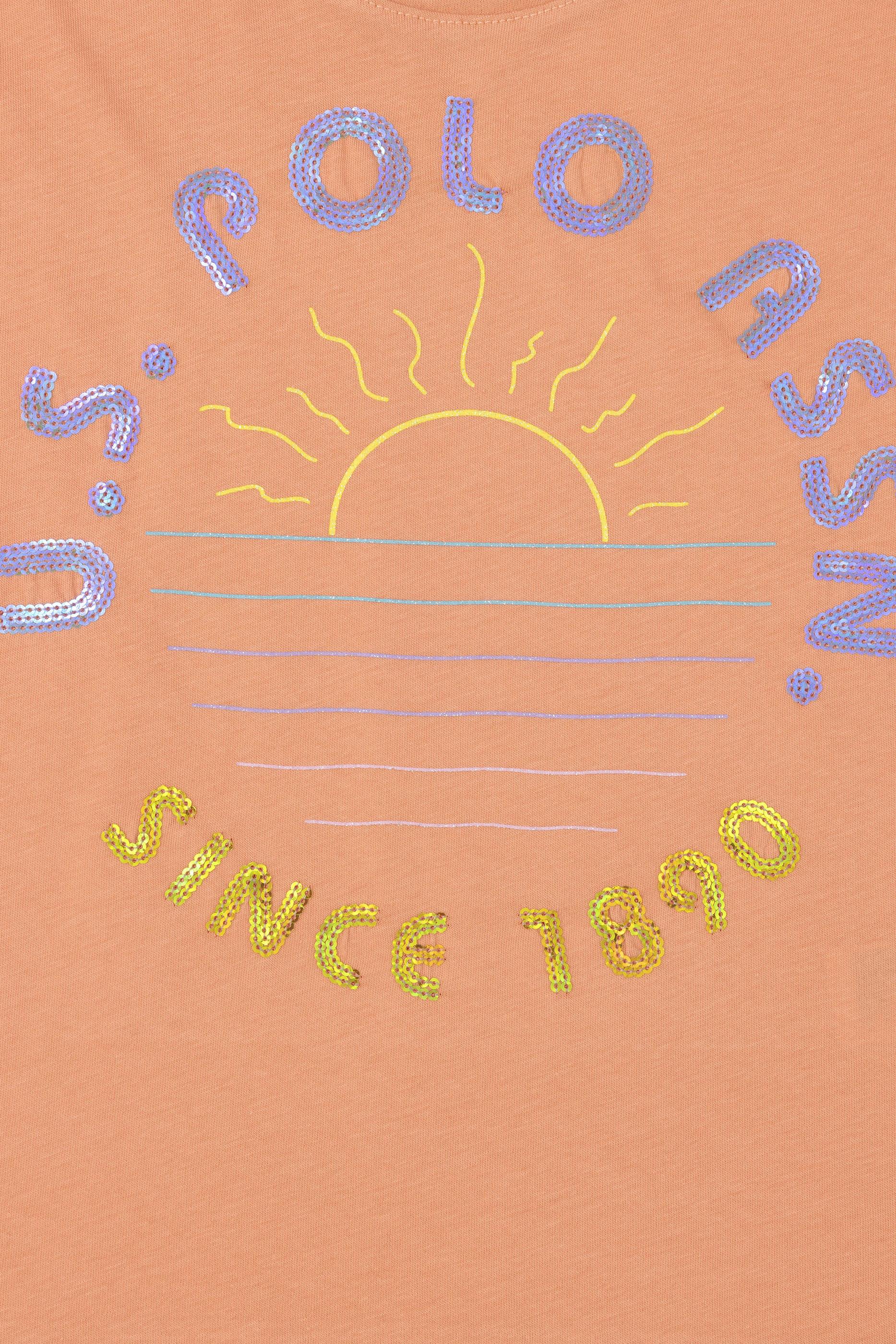 Kız Çocuk Somon Bisiklet Yaka Tişört