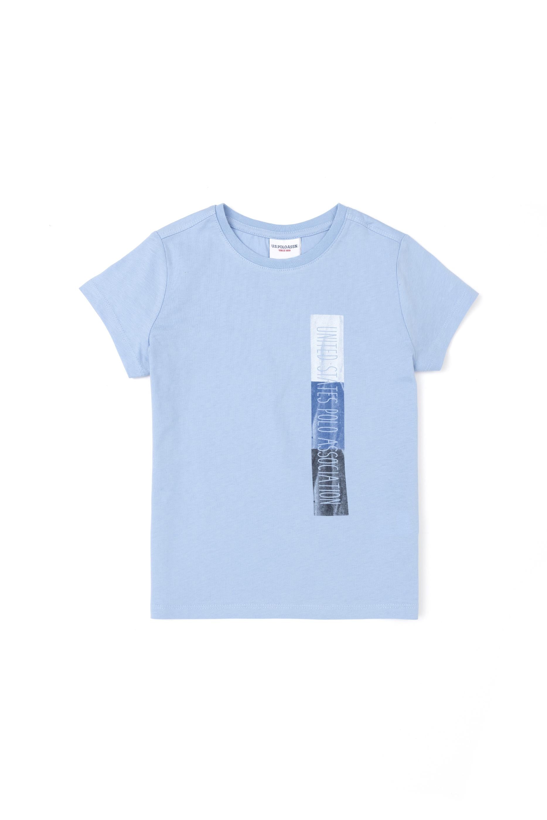 Erkek Çocuk Açık Mavi Bisiklet Yaka Tişört