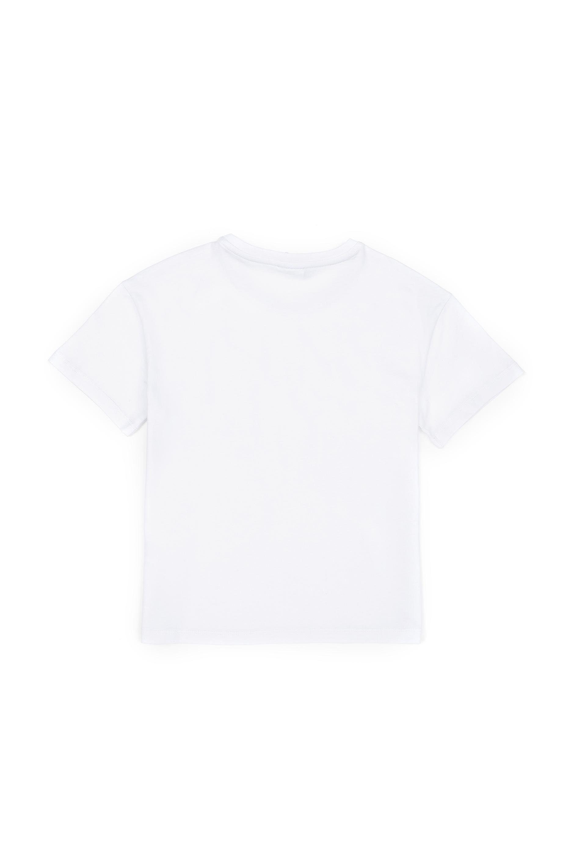 Erkek Çocuk Beyaz Oversize Bisiklet Yaka Tişört