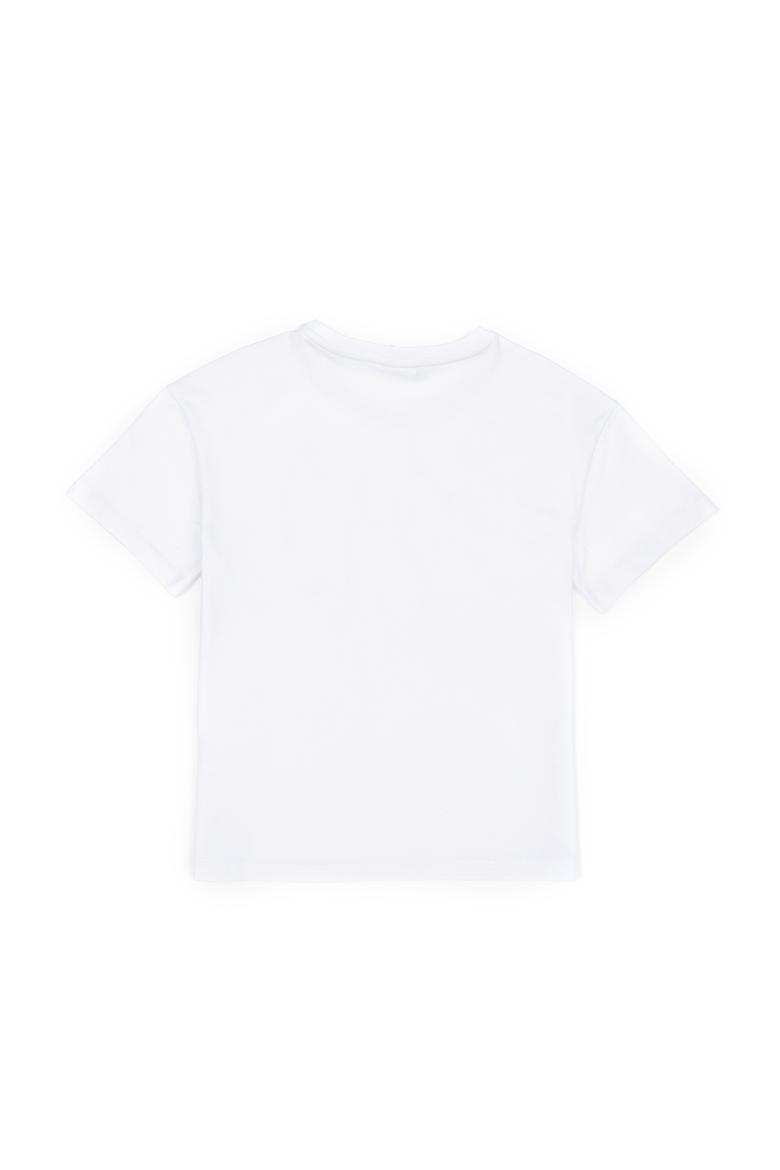 Erkek Çocuk Beyaz Oversize Bisiklet Yaka Tişört - 50289202103