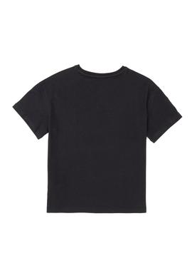 Erkek Çocuk Siyah Oversize Bisiklet Yaka Tişört - 50289202114