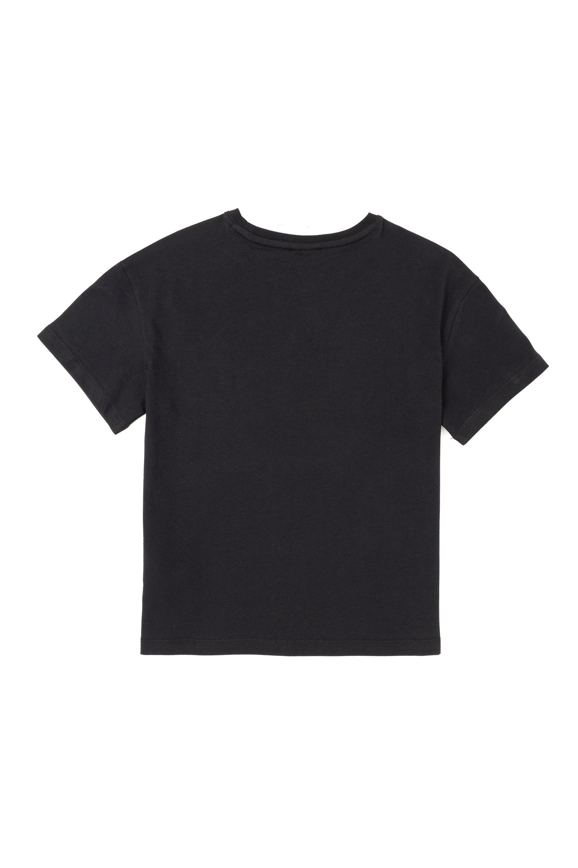 Erkek Çocuk Siyah Oversize Bisiklet Yaka Tişört