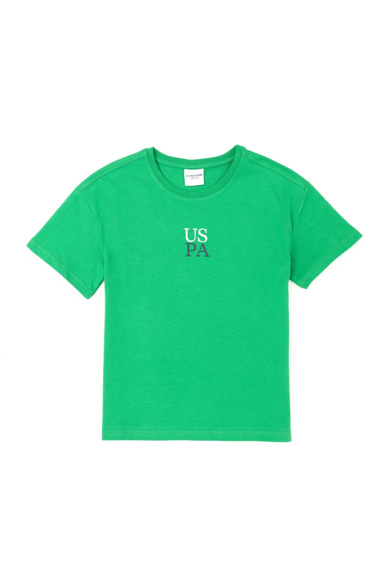 Erkek Çocuk Yeşil Oversize Bisiklet Yaka Tişört - 50289202137