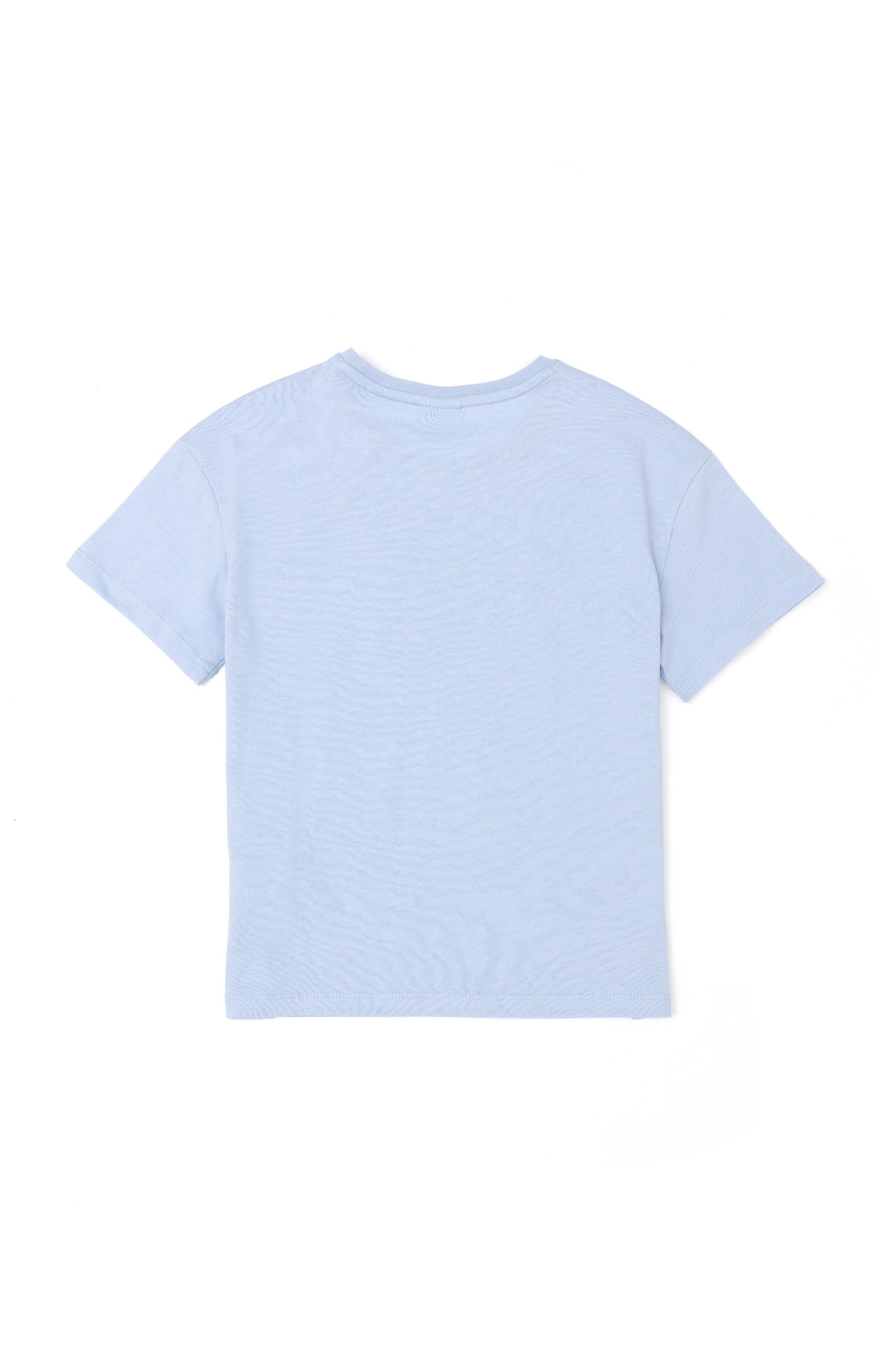 Erkek Çocuk Açık Mavi Oversize Bisiklet Yaka Tişört