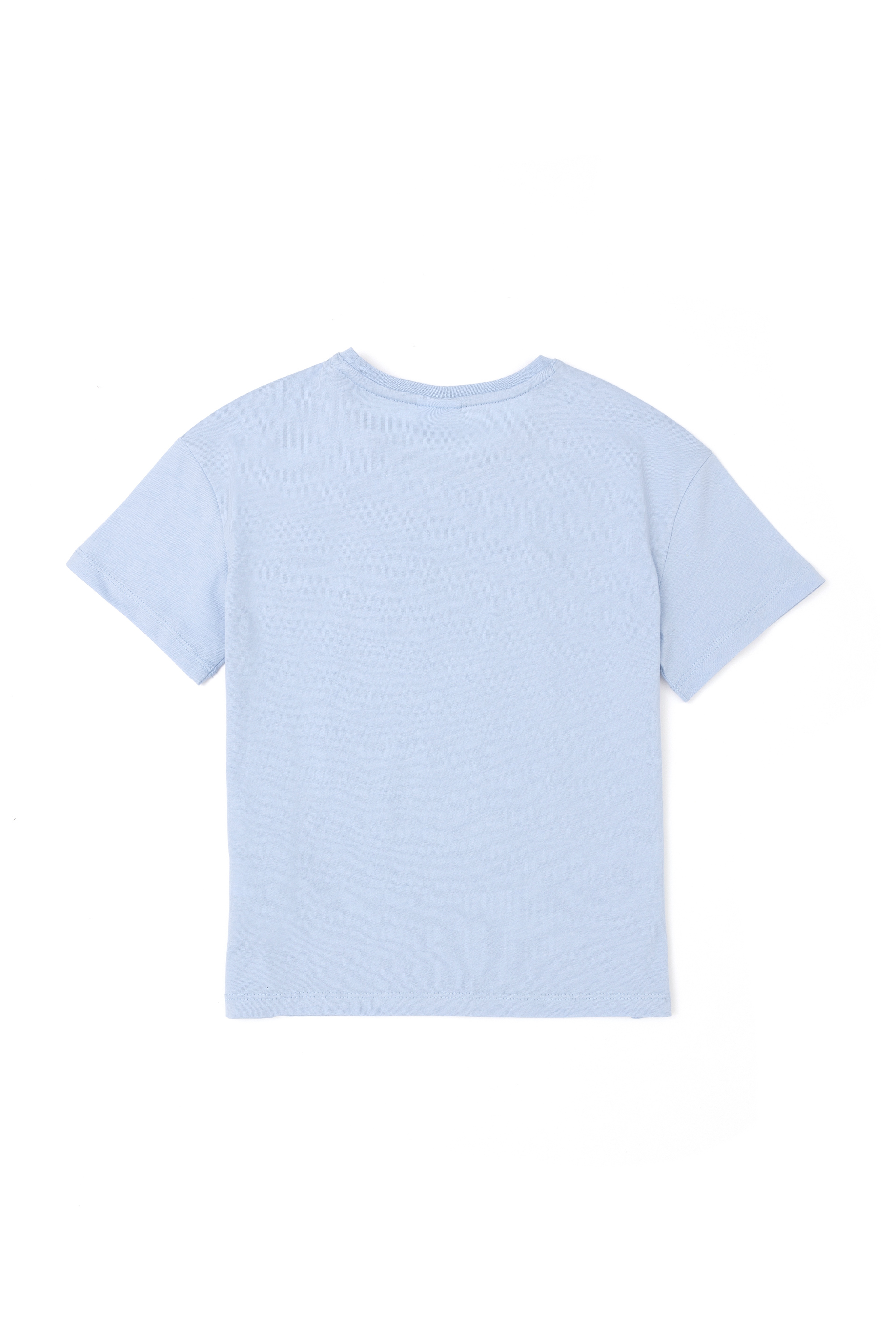 Erkek Çocuk Açık Mavi Oversize Bisiklet Yaka Tişört - Image 2