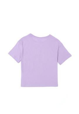 Kız Çocuk Lila Bisiklet Yaka Tişört - 50288442034