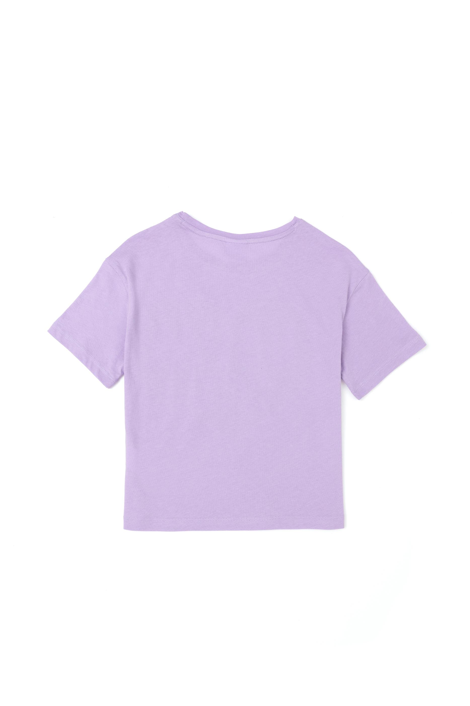 Kız Çocuk Lila Bisiklet Yaka Tişört