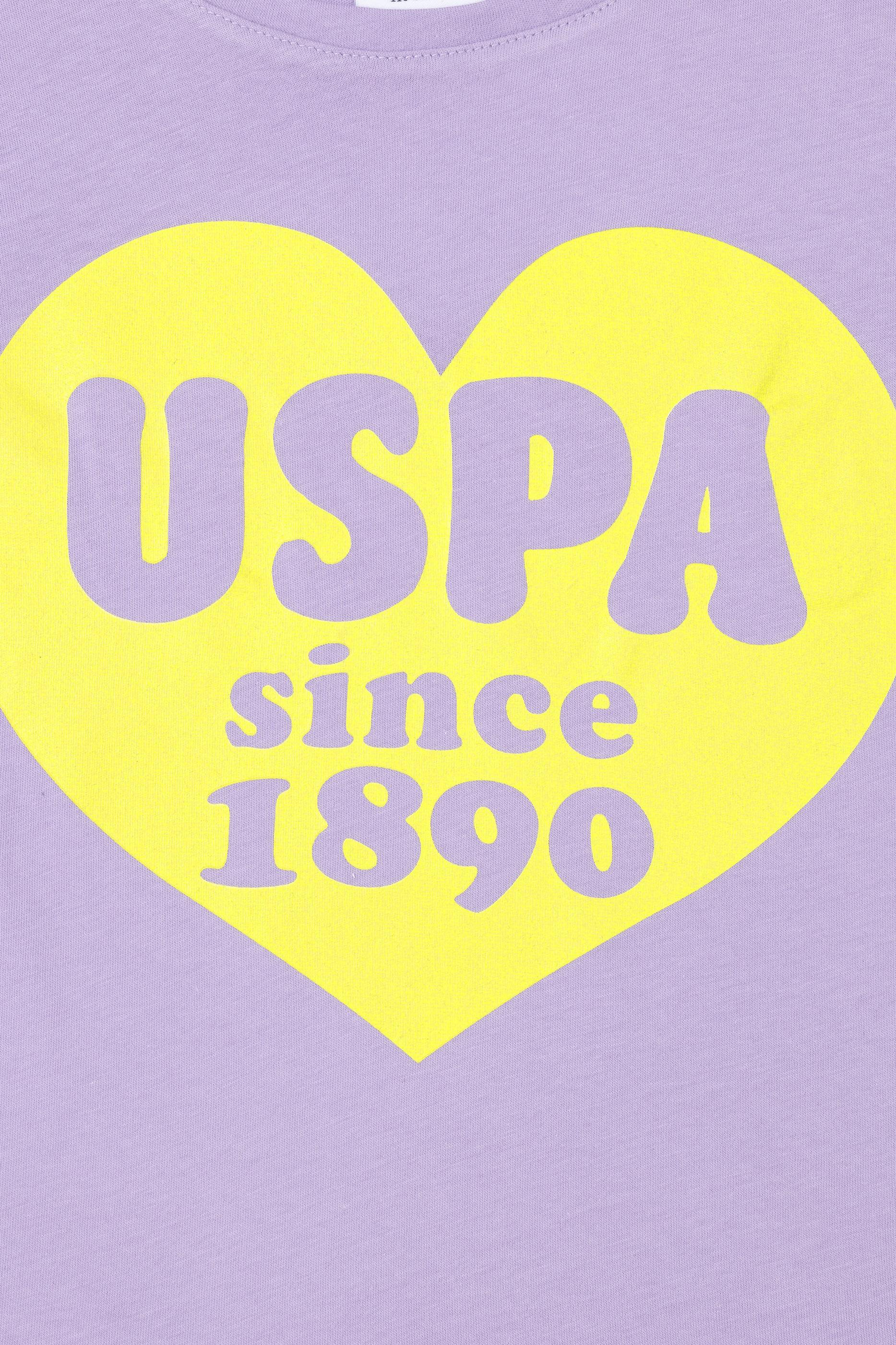 Kız Çocuk Lila Bisiklet Yaka Tişört