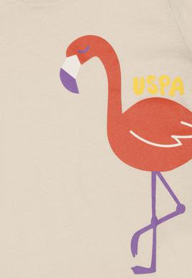 Kız Çocuk Krem Bisiklet Yaka Tişört - 50288445032