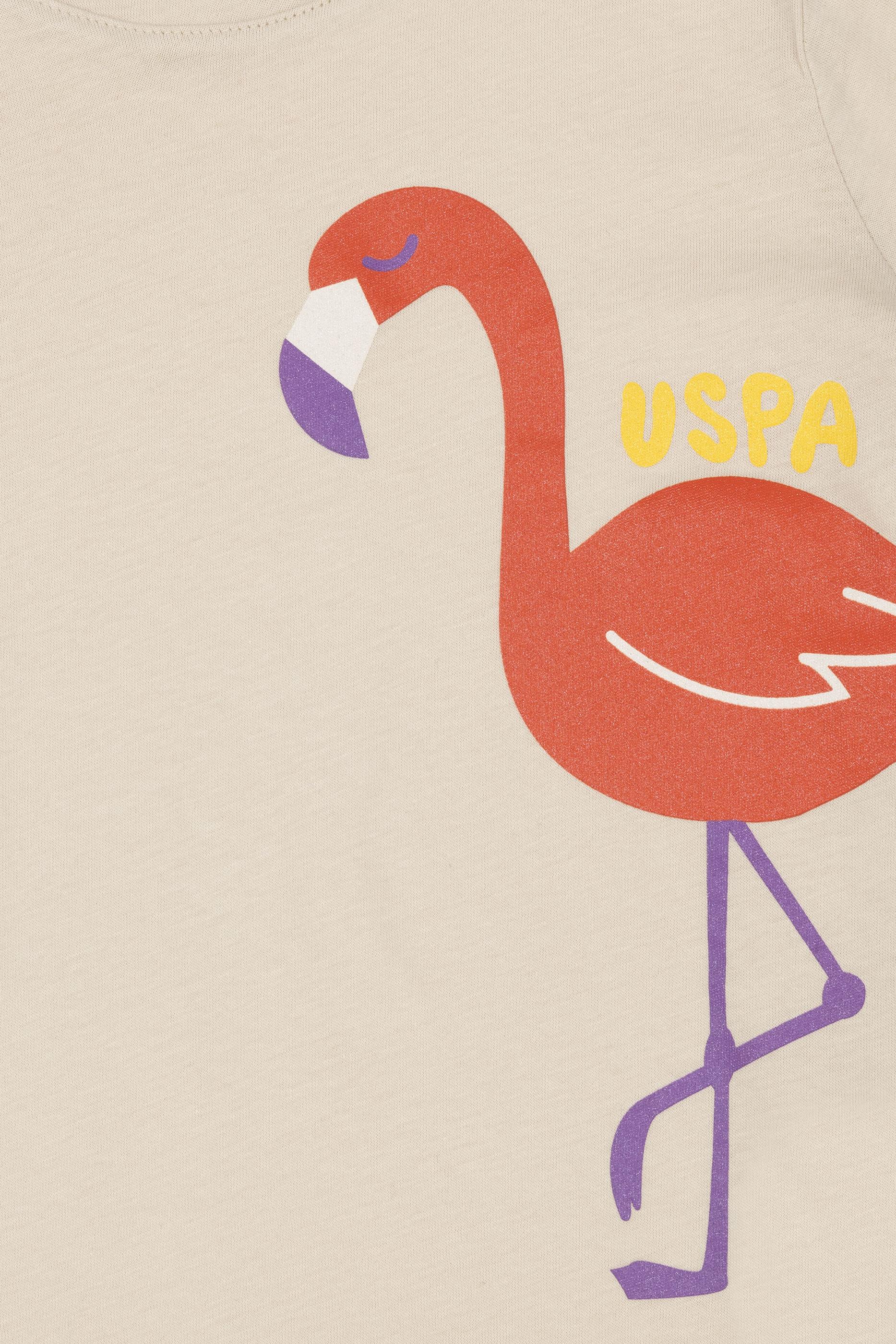 Kız Çocuk Krem Bisiklet Yaka Tişört