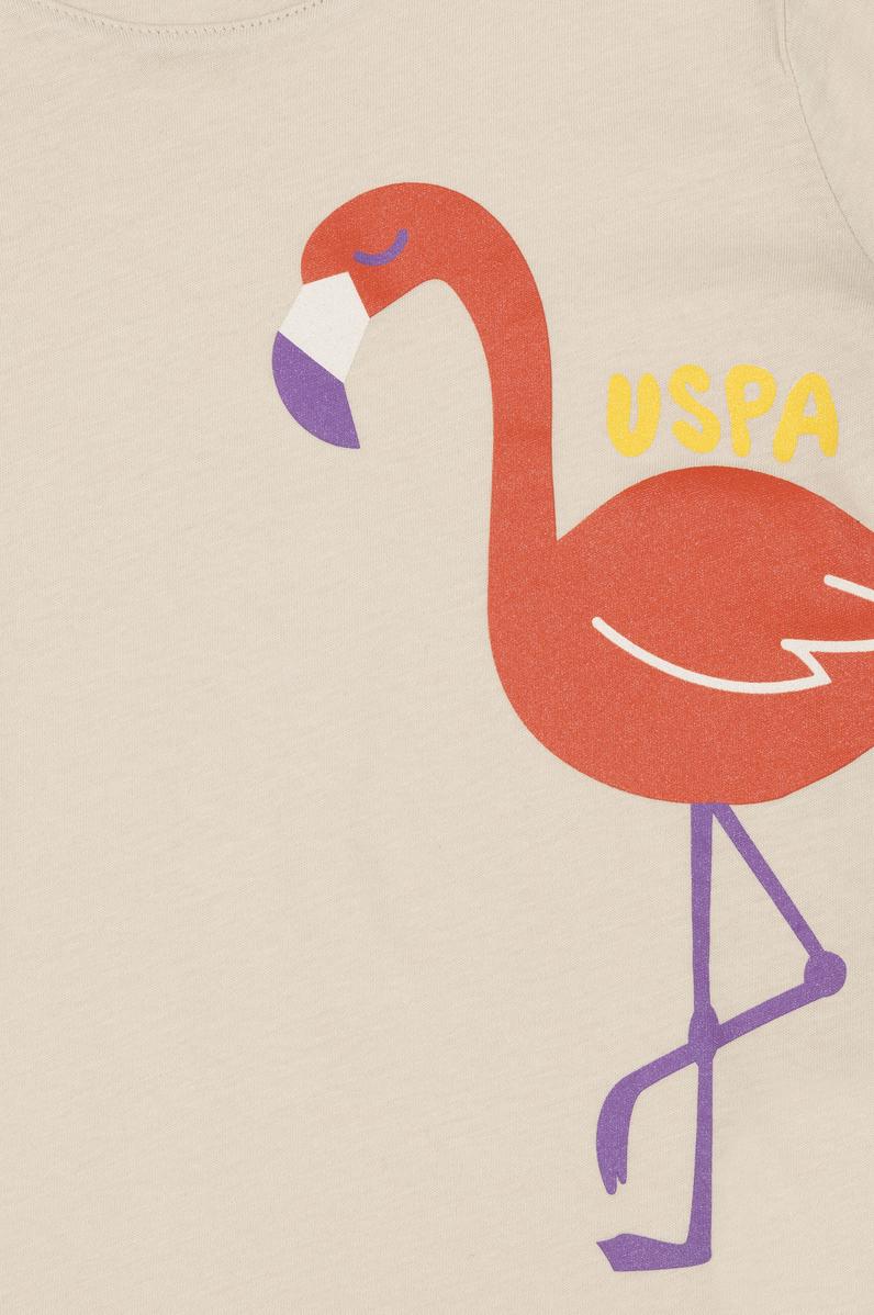 Kız Çocuk Krem Bisiklet Yaka Tişört