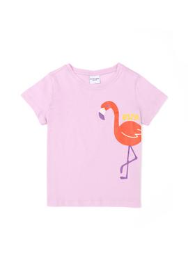 Kız Çocuk Pembe Bisiklet Yaka Tişört - 50288445035