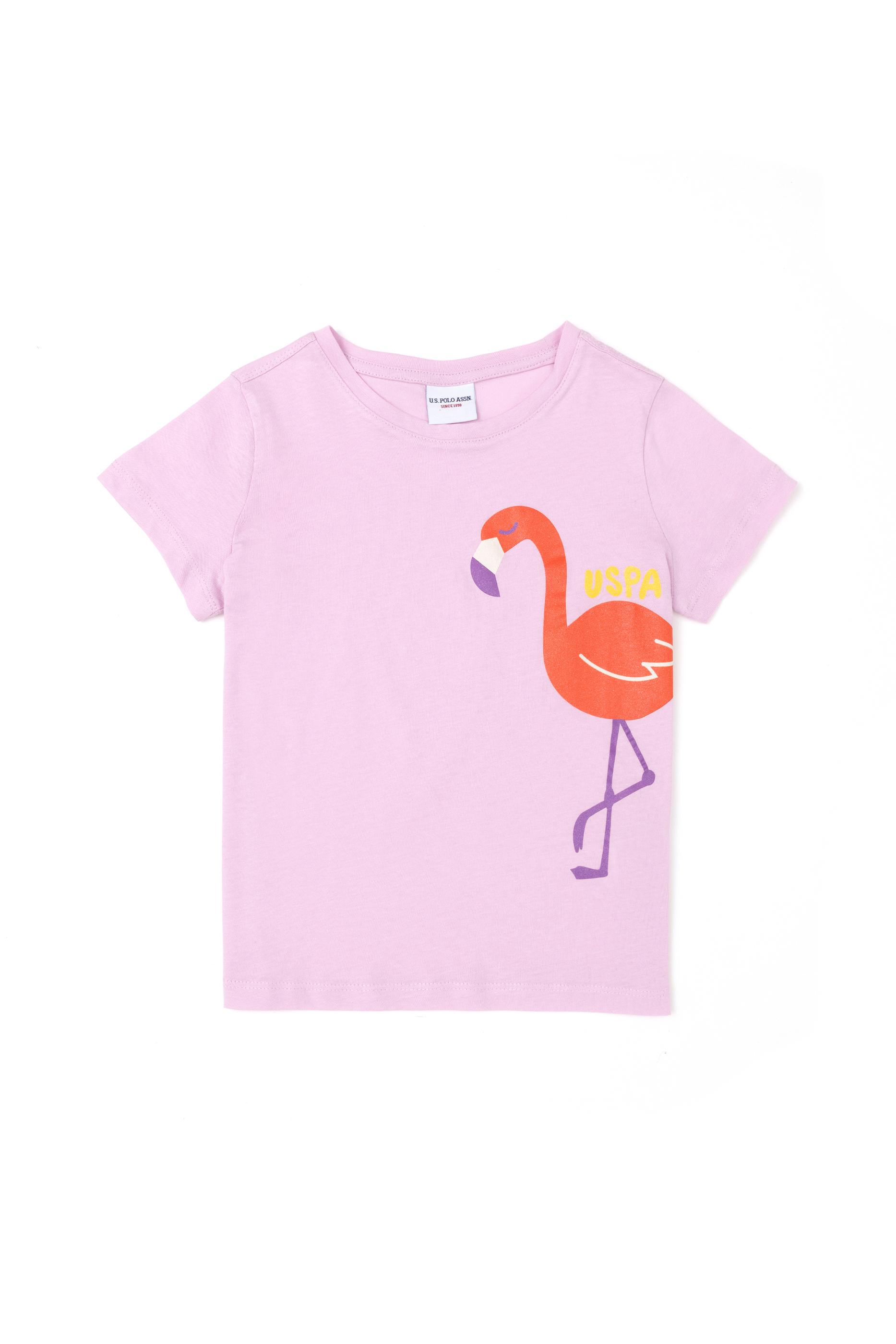 Kız Çocuk Pembe Bisiklet Yaka Tişört