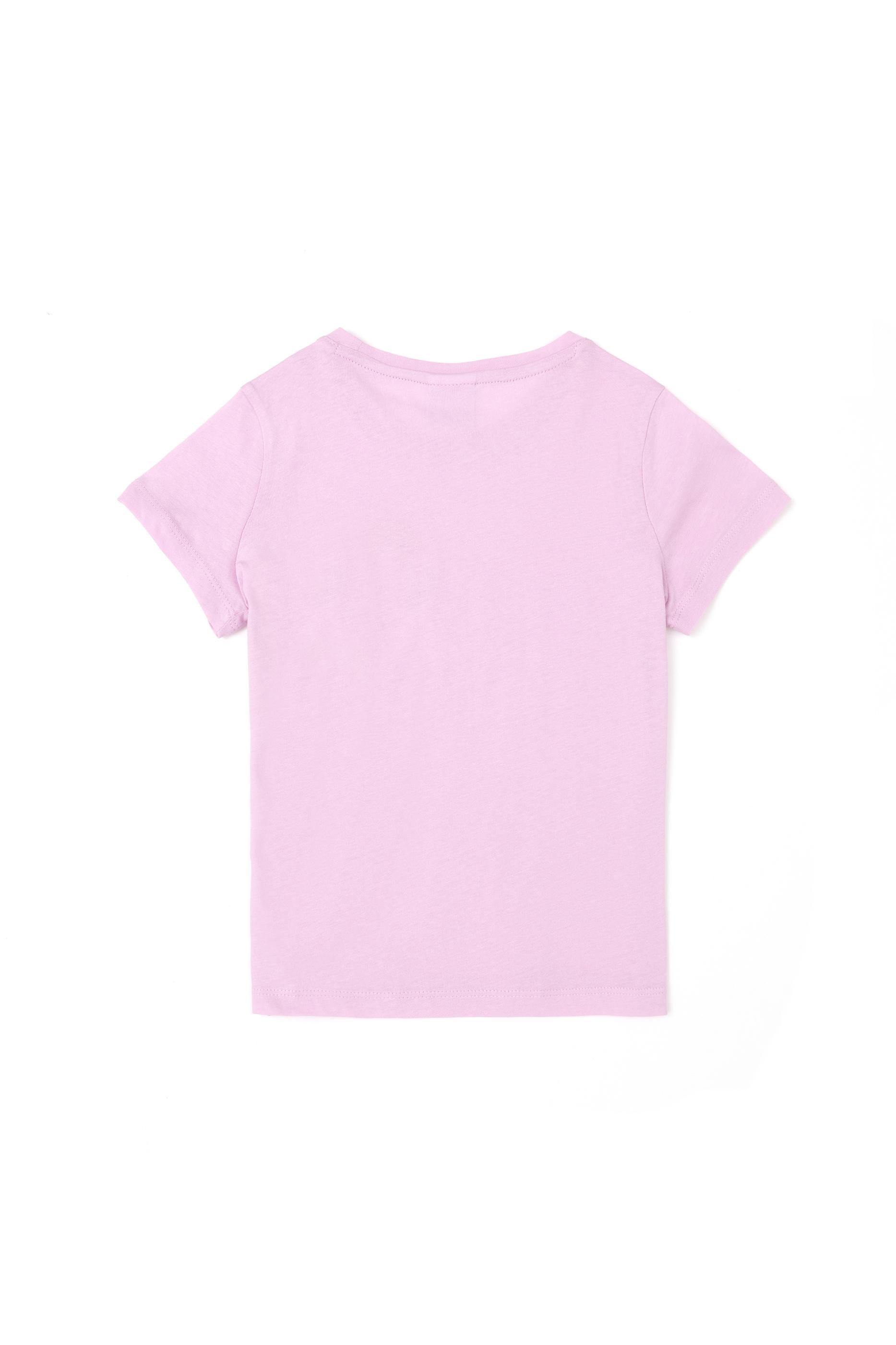 Kız Çocuk Pembe Bisiklet Yaka Tişört