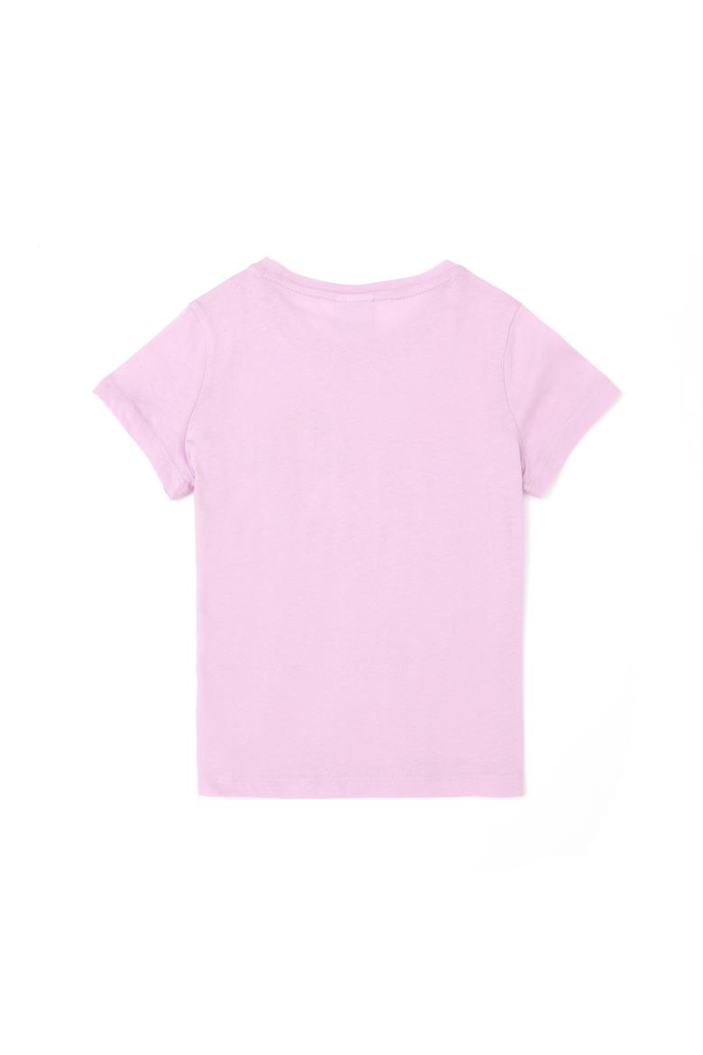 Kız Çocuk Pembe Bisiklet Yaka Tişört - 50288445035