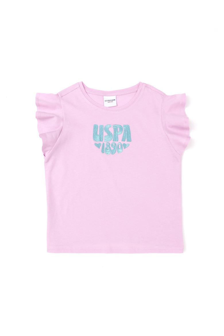 Kız Çocuk Pembe Bisiklet Yaka Tişört - 50288438018