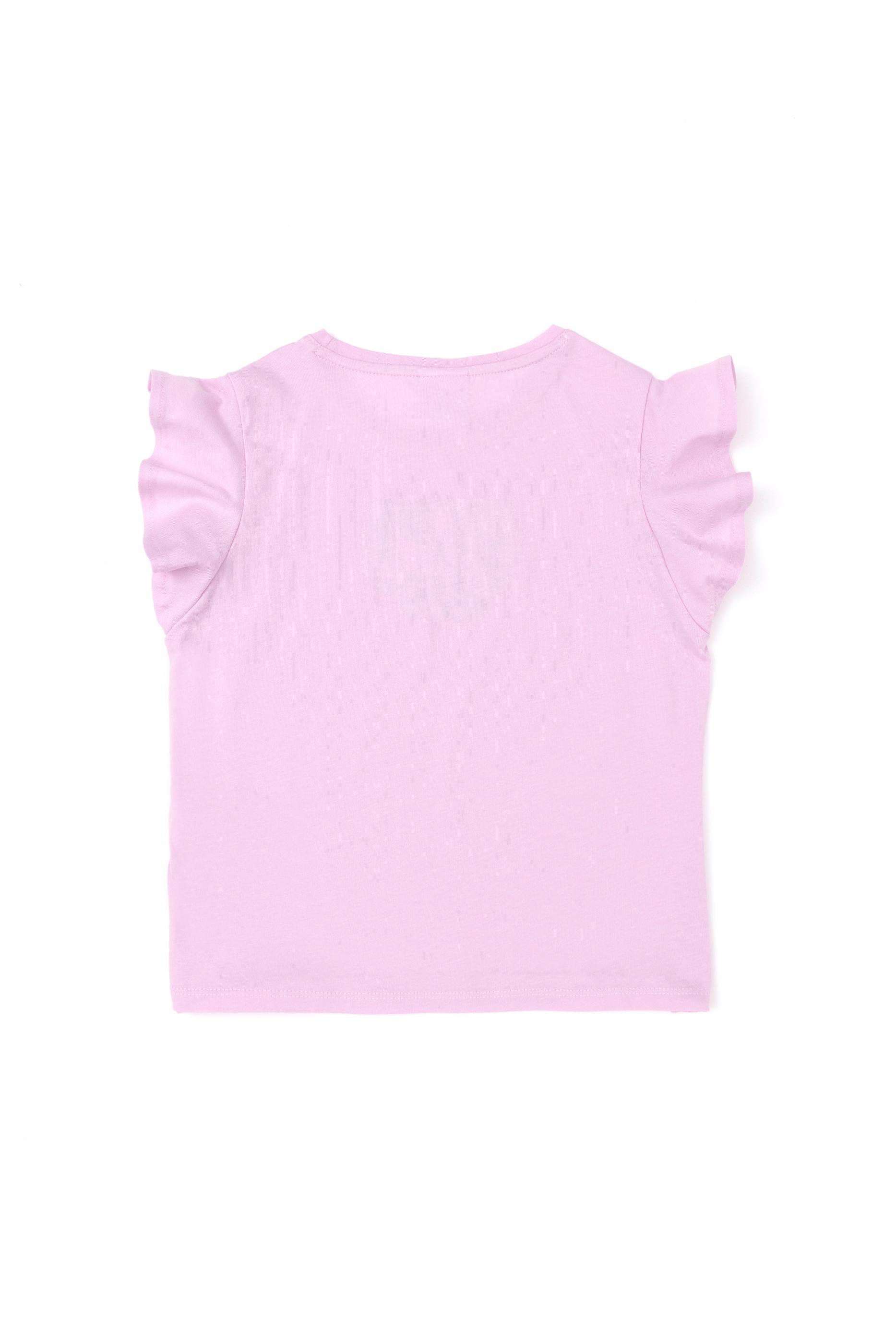 Kız Çocuk Pembe Bisiklet Yaka Tişört