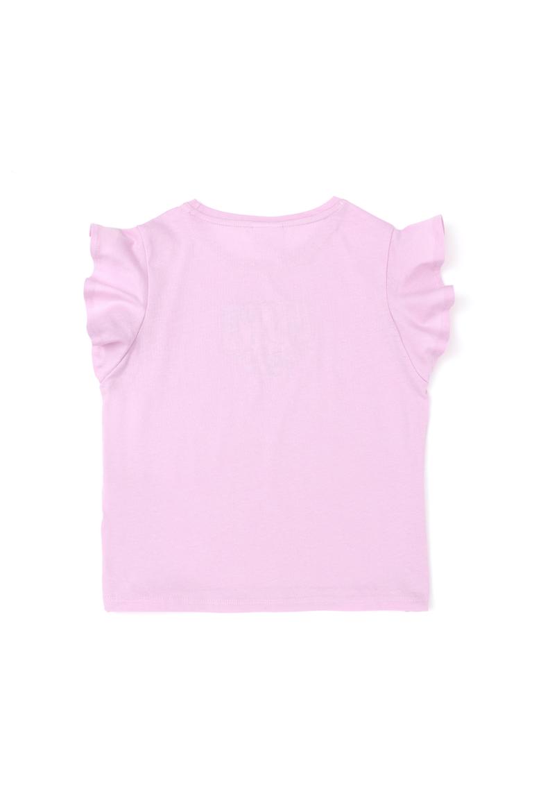 Kız Çocuk Pembe Bisiklet Yaka Tişört - 50288438018