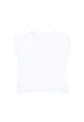 Kız Çocuk Beyaz Bisiklet Yaka Tişört - 50288450005