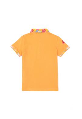 Kız Çocuk Turuncu Polo Yaka Basic Tişört - 50265667133
