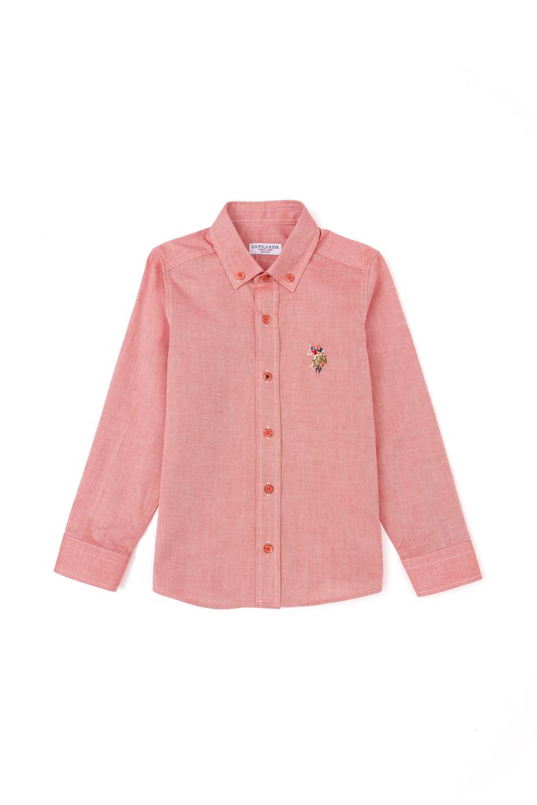 Erkek Çocuk Kırmızı Uzun Kollu Basic Gömlek