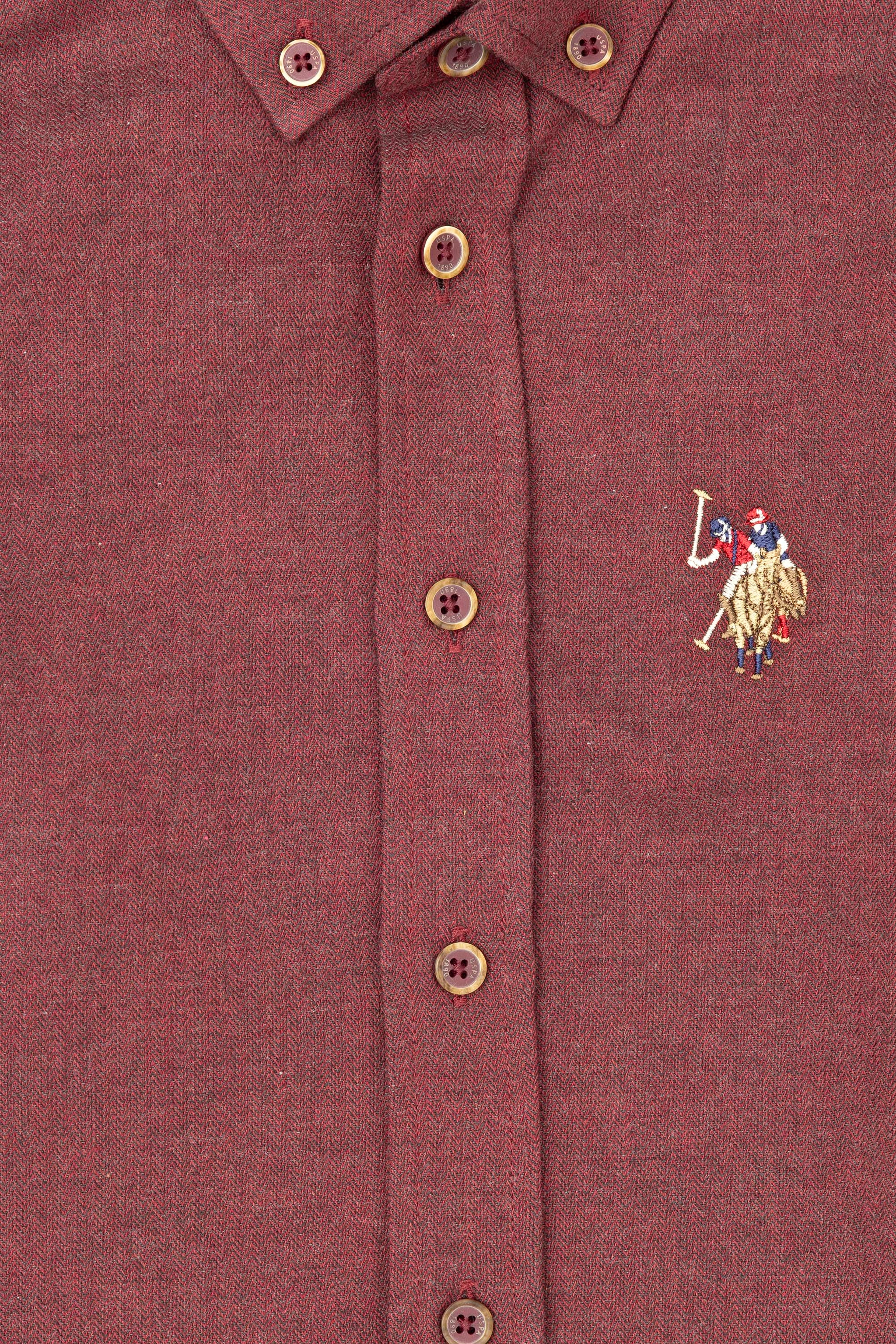 Erkek Çocuk Bordo Uzun Kollu Gömlek - Image 3