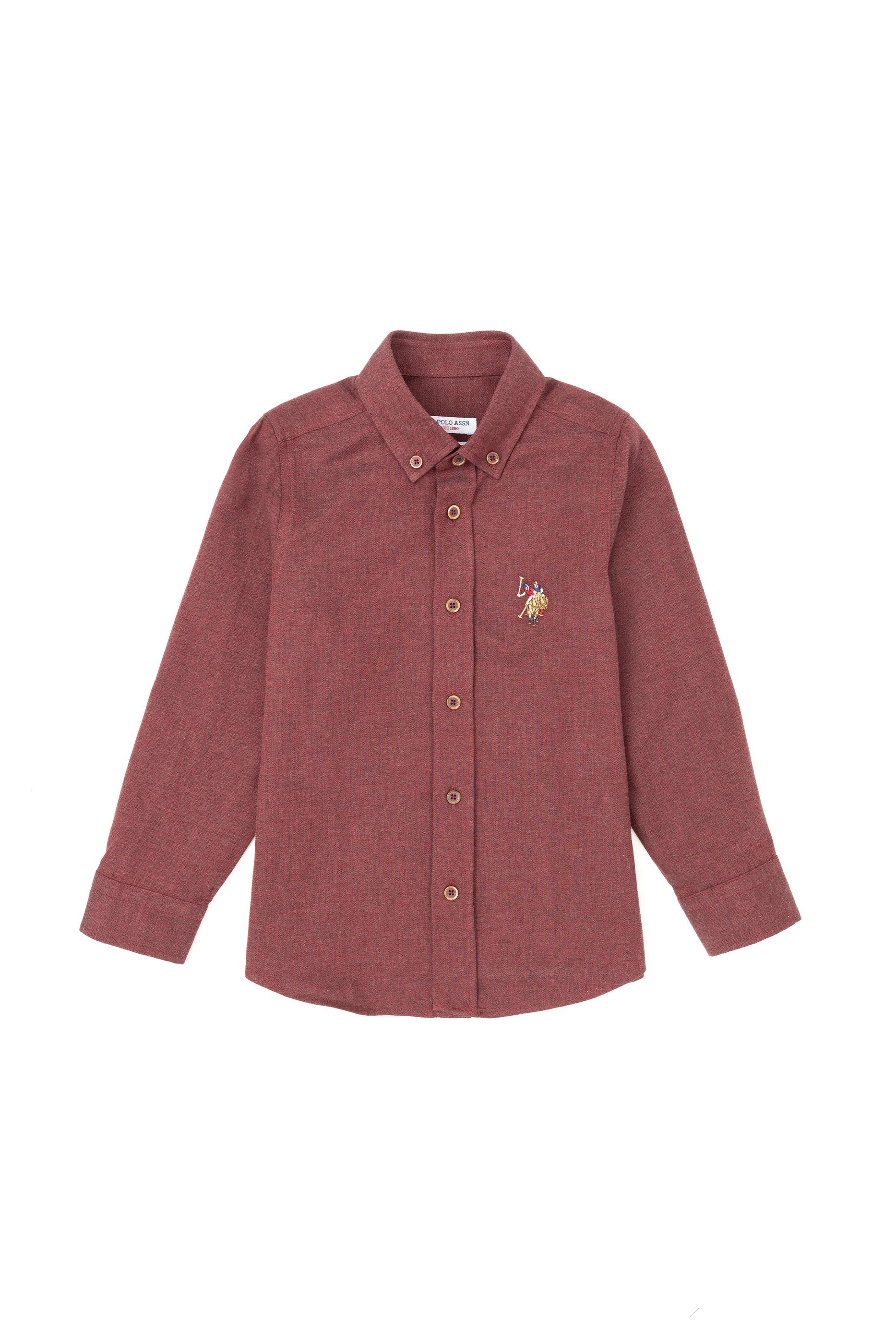 Erkek Çocuk Bordo Uzun Kollu Gömlek