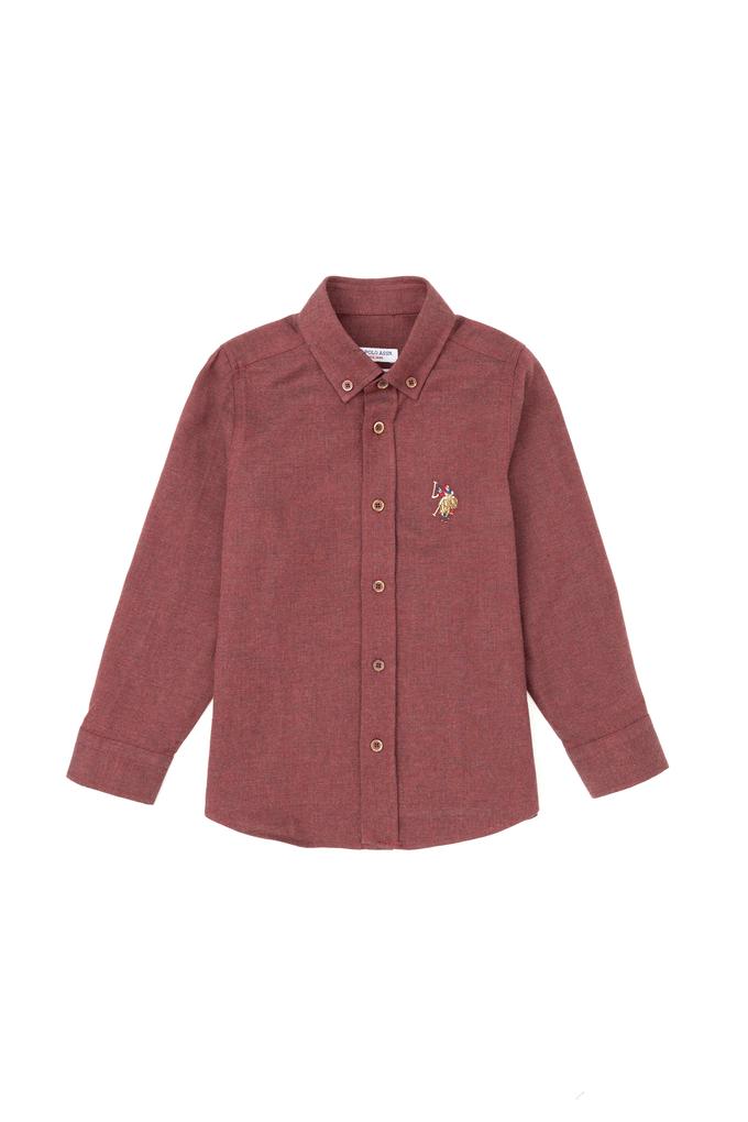 Erkek Çocuk Bordo Uzun Kollu Gömlek