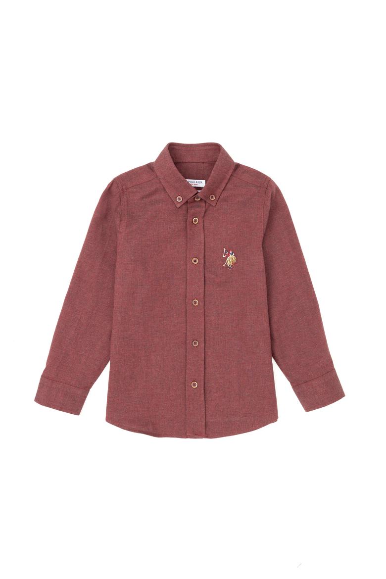 Erkek Çocuk Bordo Uzun Kollu Gömlek