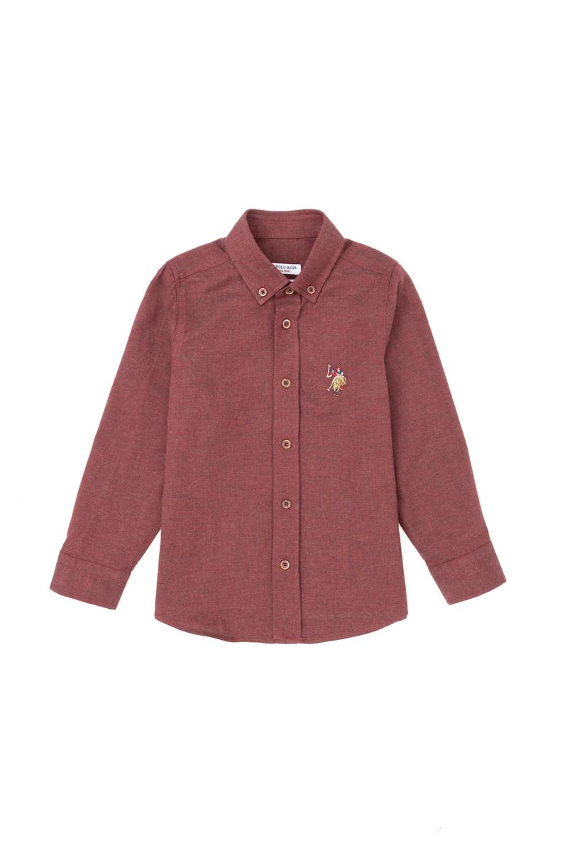 Erkek Çocuk Bordo Uzun Kollu Gömlek