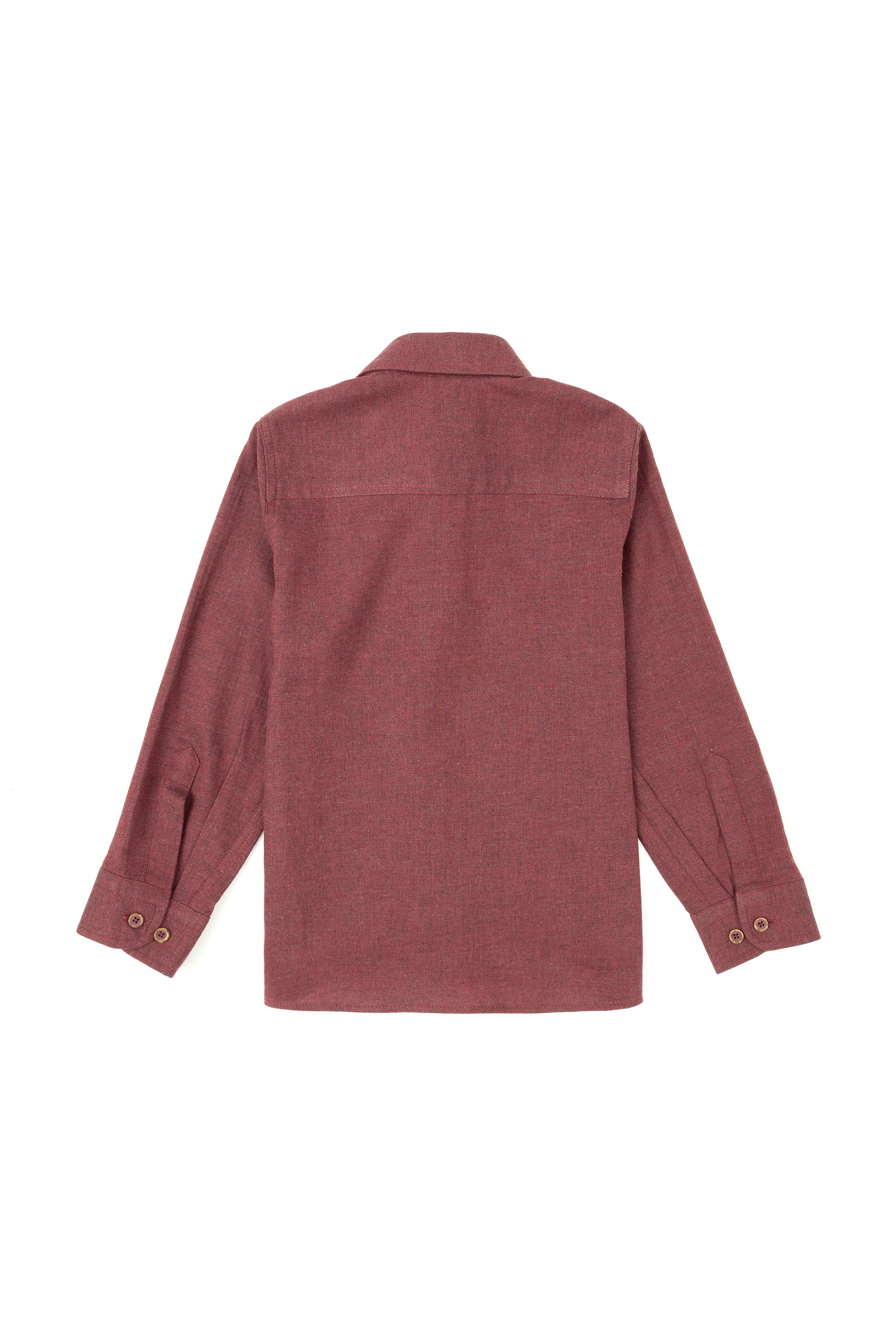Erkek Çocuk Bordo Uzun Kollu Gömlek - Image 2