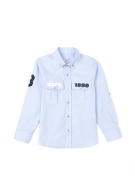 Erkek Çocuk Mavi Uzun Kollu Gömlek - 50272484020