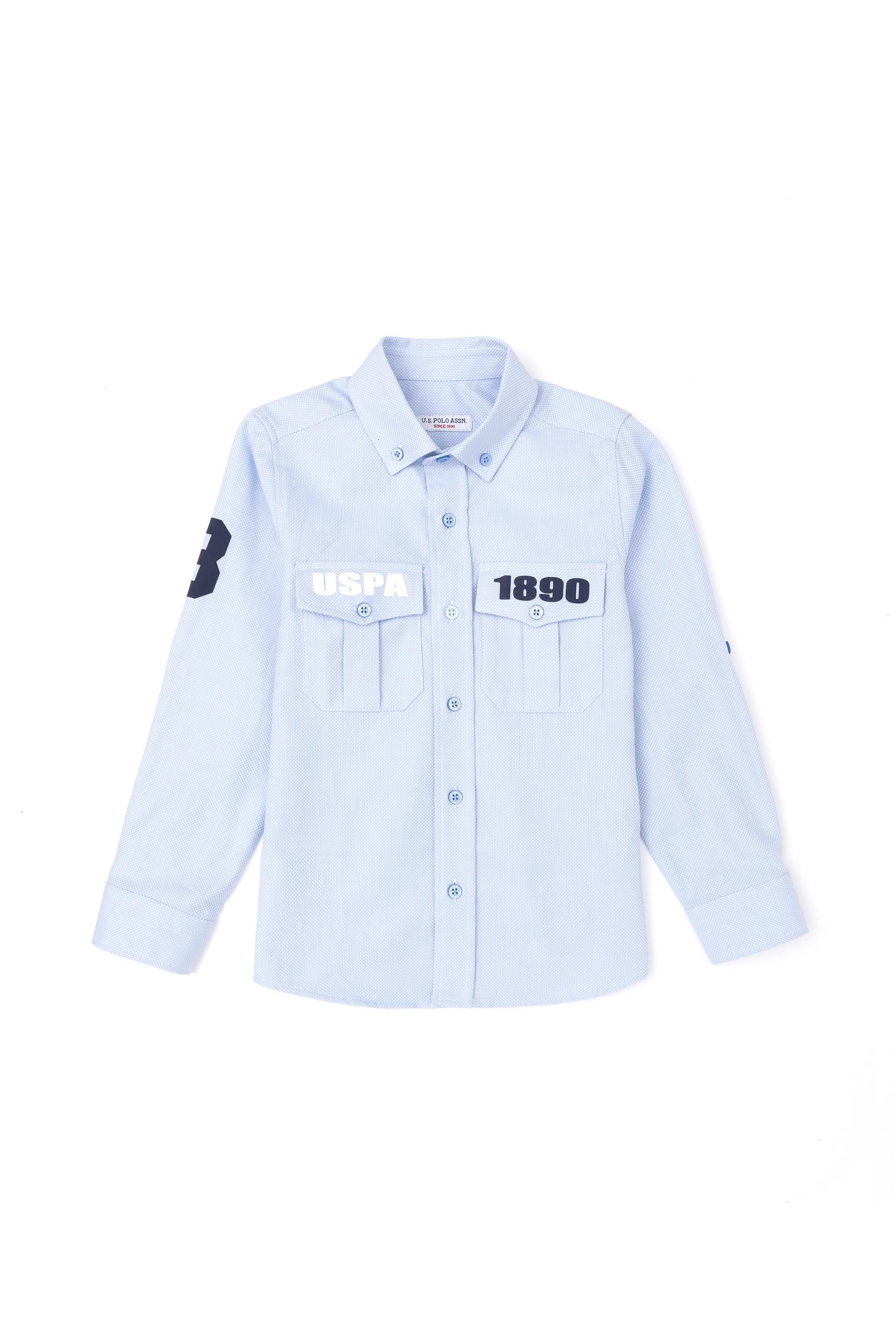 Erkek Çocuk Mavi Uzun Kollu Gömlek