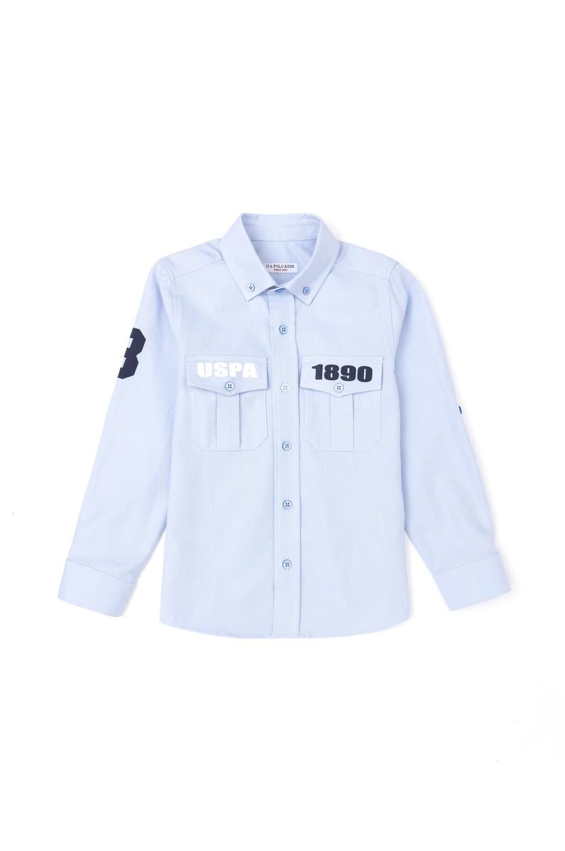 Erkek Çocuk Mavi Uzun Kollu Gömlek