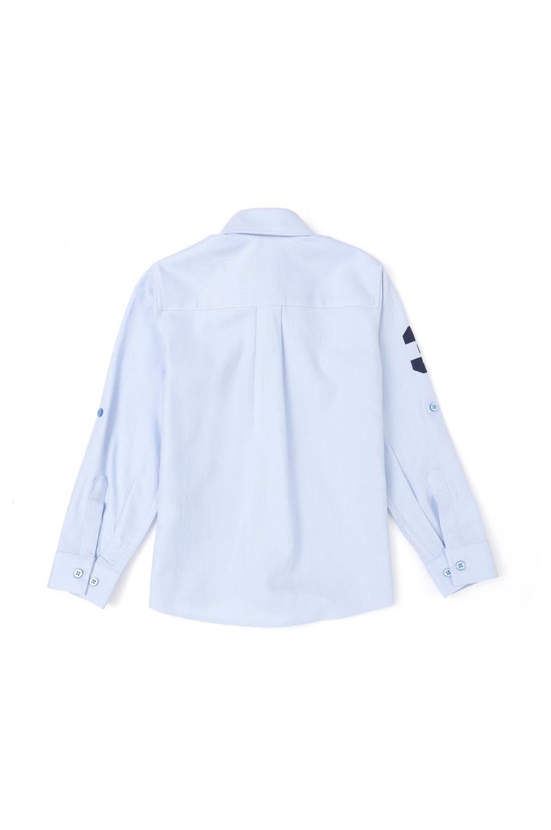 Erkek Çocuk Mavi Uzun Kollu Gömlek